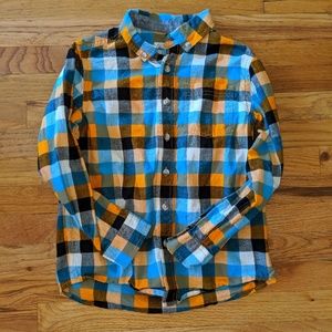 Cat & Jack Blue and Orange Plaid Flannel